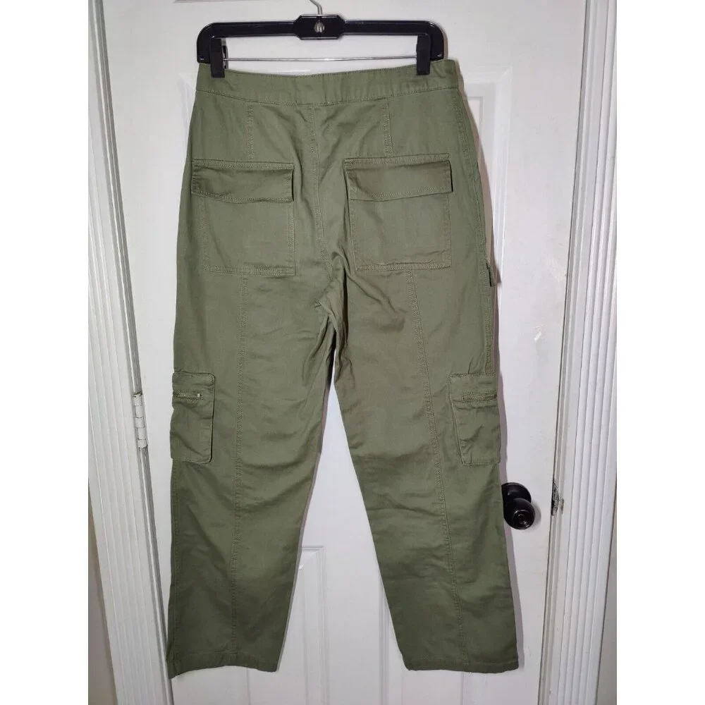 Cali 1850 Juniors Olive Green Cargo Zippered-Pocket Straight Leg‎ Pants 7 NWT - Picture 6 of 8